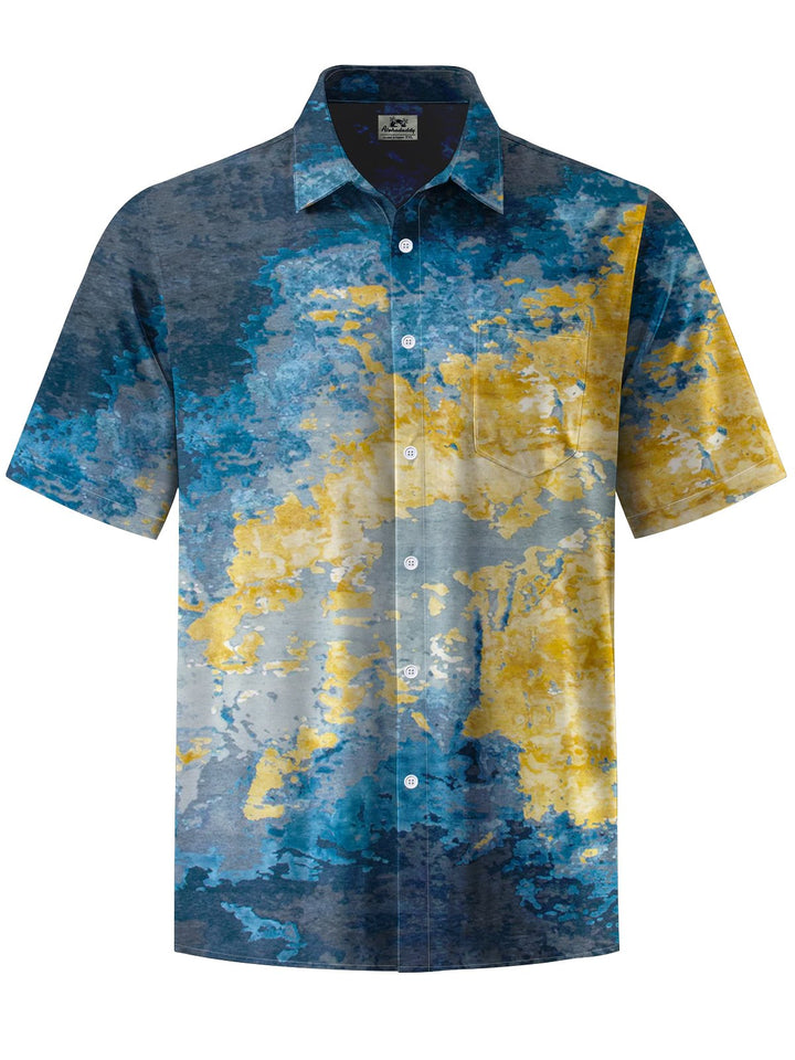 Alohadaddy® Retro Abstract Gradient Print Art Pocket Stretch Men&