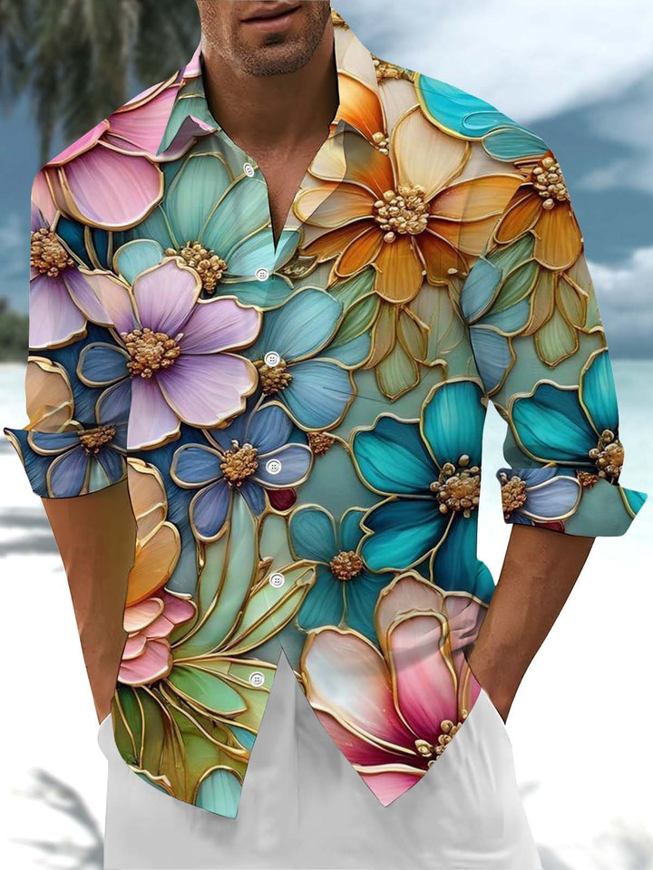 Alohadaddy® Casual Floral Art Print Stretch Men&