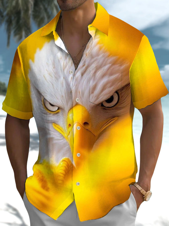 Alohadaddy® Casual Eagle Print Art Pocket Stretch Men&