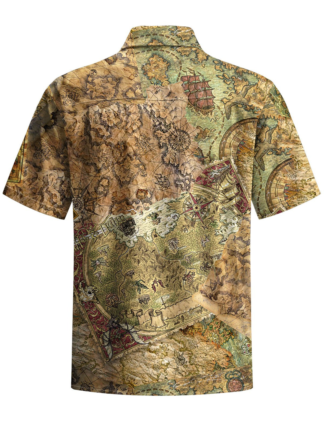 Alohadaddy® Vintage Map Art Print Pocket Stretch Men&