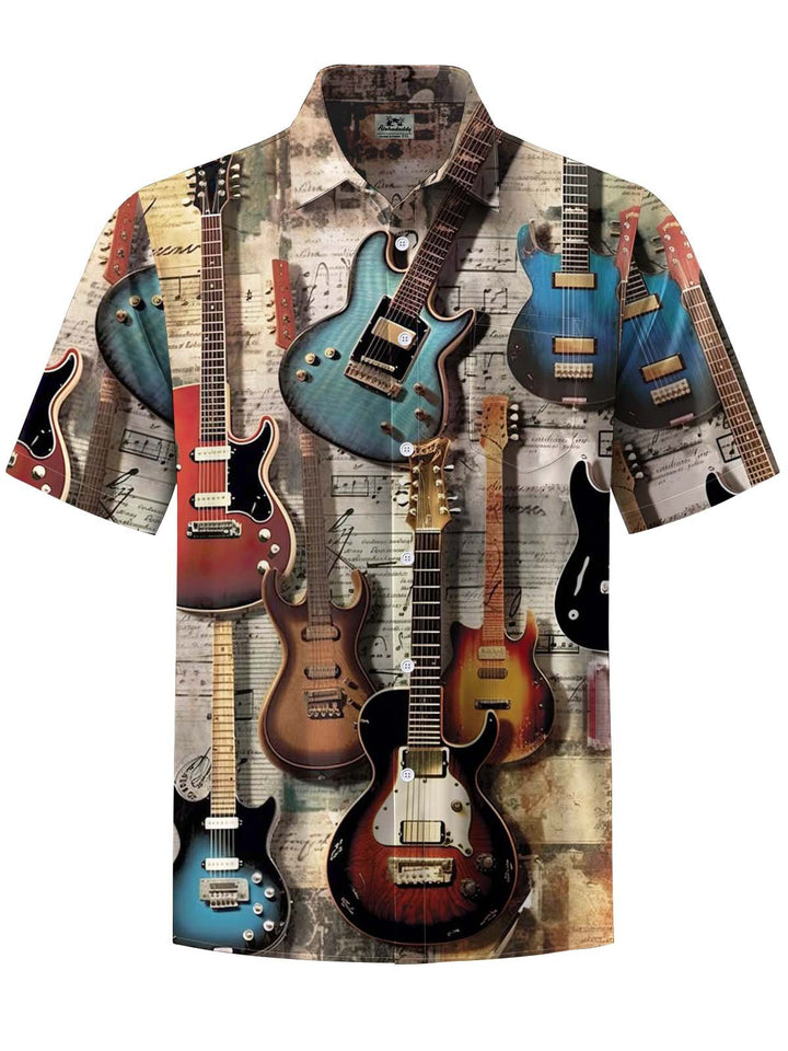 Alohadaddy® Vintage Guitar Print Art Pocket Stretch Men&