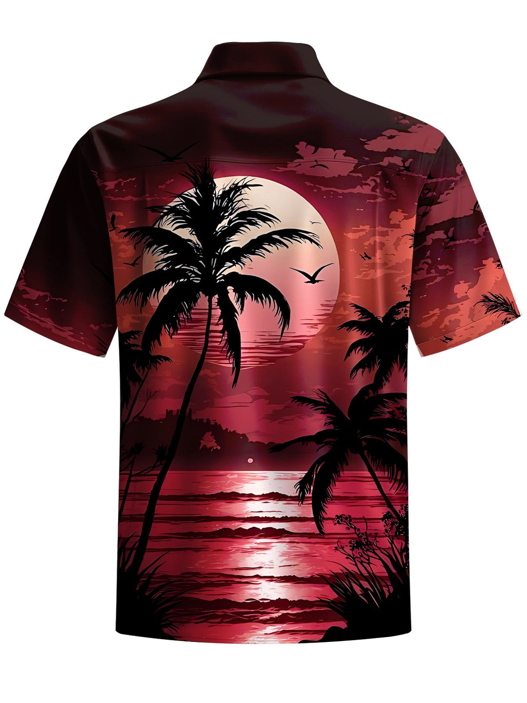 Alohadaddy® Hawaiian Palm Tree Print Stretch Pocket Button Men&