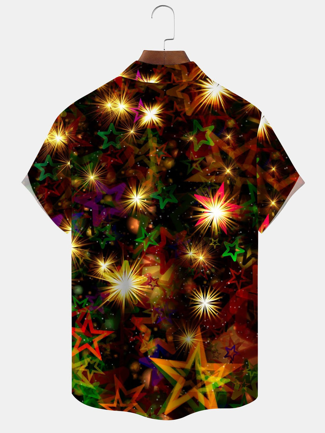 Alohadaddy® Christmas Star Print Pocket Elastic Button Men&