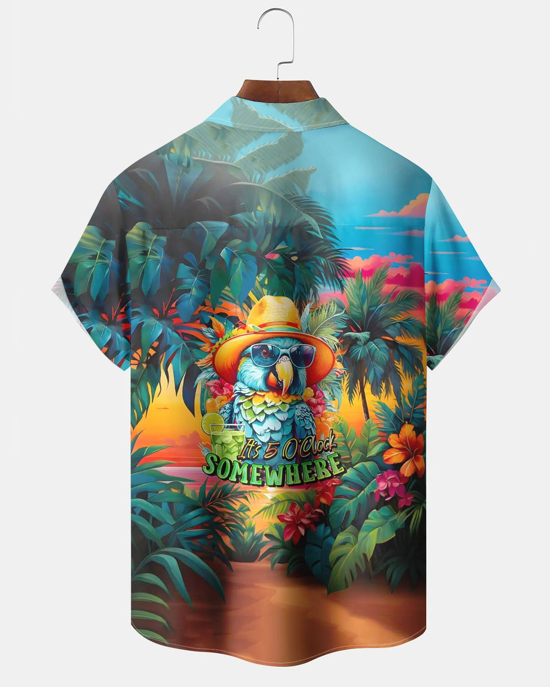 Alohadaddy® Hawaiian Parrot Vacation Print Art Pocket Stretch Men&