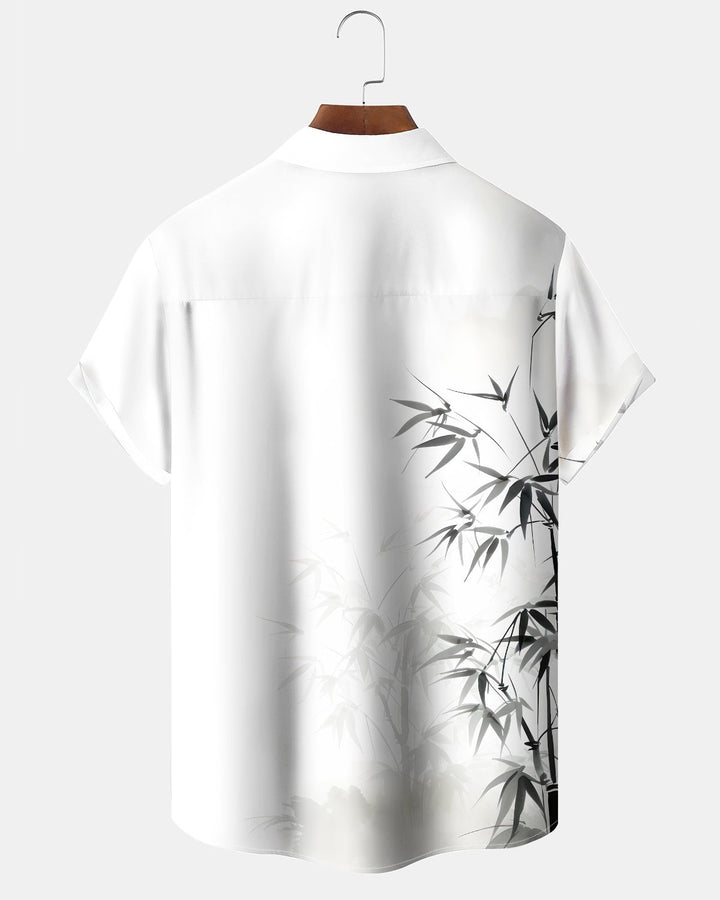 Alohadaddy® Casual Bamboo Botanical Print Artistic Button Pocket Cardigan Men&