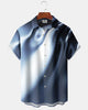 Alohadaddy® Casual Gradient Print Art Button Pocket Cardigan Men's Short Sleeve Shirt Big & Tall