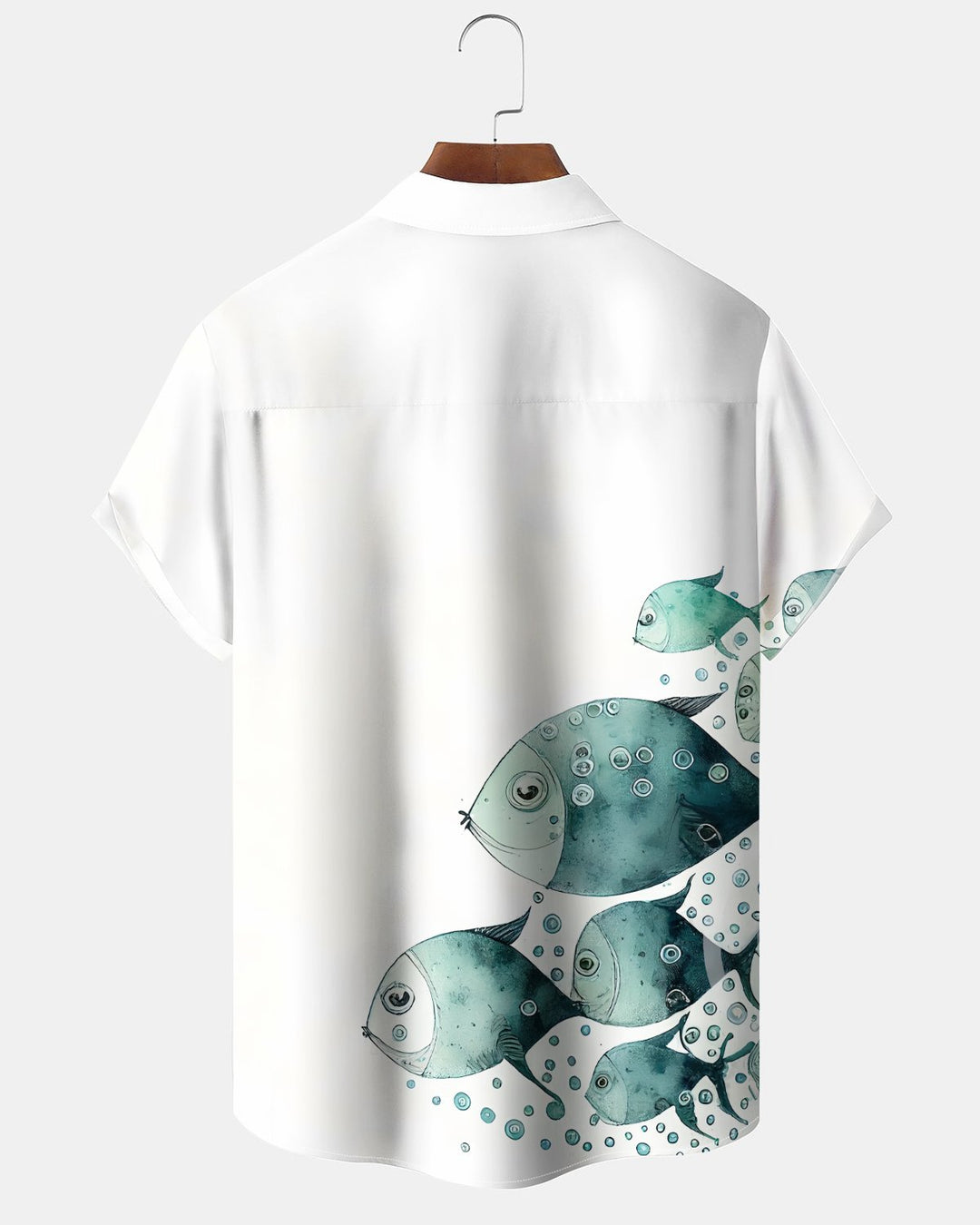 Alohadaddy® Hawaiian Fish Print Art Button Pocket Cardigan Men&