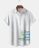 Alohadaddy® Hawaiian Palm Tree Print Art Button Pocket Cardigan Men's Short Sleeve Shirt