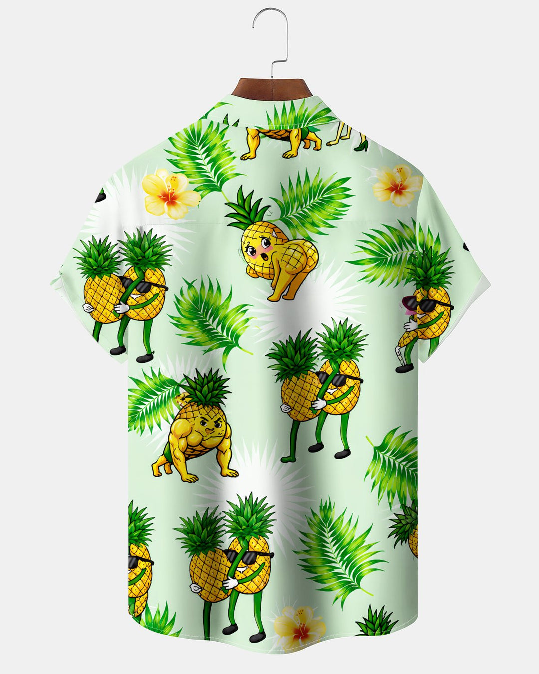 Alohadaddy® Hawaiian Pineapple Print Art Button Pocket Cardigan Men&