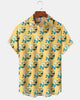 Alohadaddy® Casual Atomic Print Art Button Pocket Cardigan Men's Short Sleeve Shirt