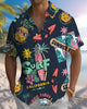 Alohadaddy® Hawaiian Palm Tree Print Art Button Pocket Cardigan Men's Short Sleeve Shirt