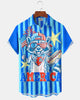 Alohadaddy® Holiday Independence Day Print Art Button Pocket Cardigan Men's Short Sleeve Shirt