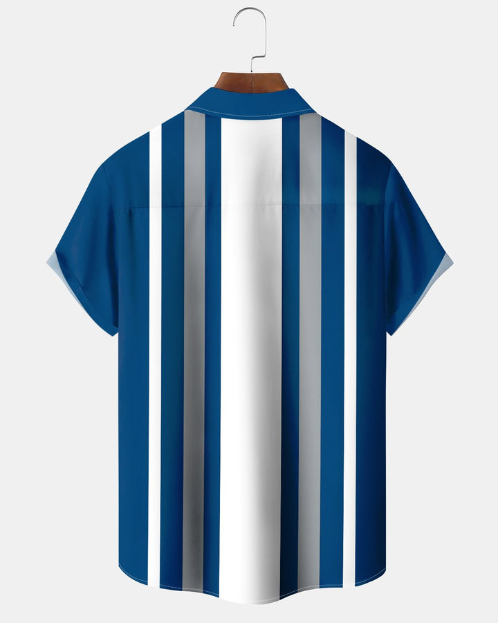 Alohadaddy® Casual Striped Art Print Button-Down Cardigan with Pockets for Men&
