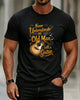Alohadaddy® Vintage Music Print Crew Neck Short-Sleeve T-Shirt