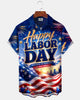 Alohadaddy® Men's Short-Sleeve Button-Down Shirt  Holiday/Labor Day Graphic Print with Chest Pocket