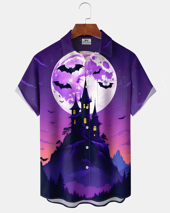 Alohadaddy® Holiday Halloween Graphic Print Button-Down Pocket Cardigan-Style Men&