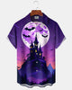 Alohadaddy® Holiday Halloween Graphic Print Button-Down Pocket Cardigan-Style Men's Short-Sleeve Shirt