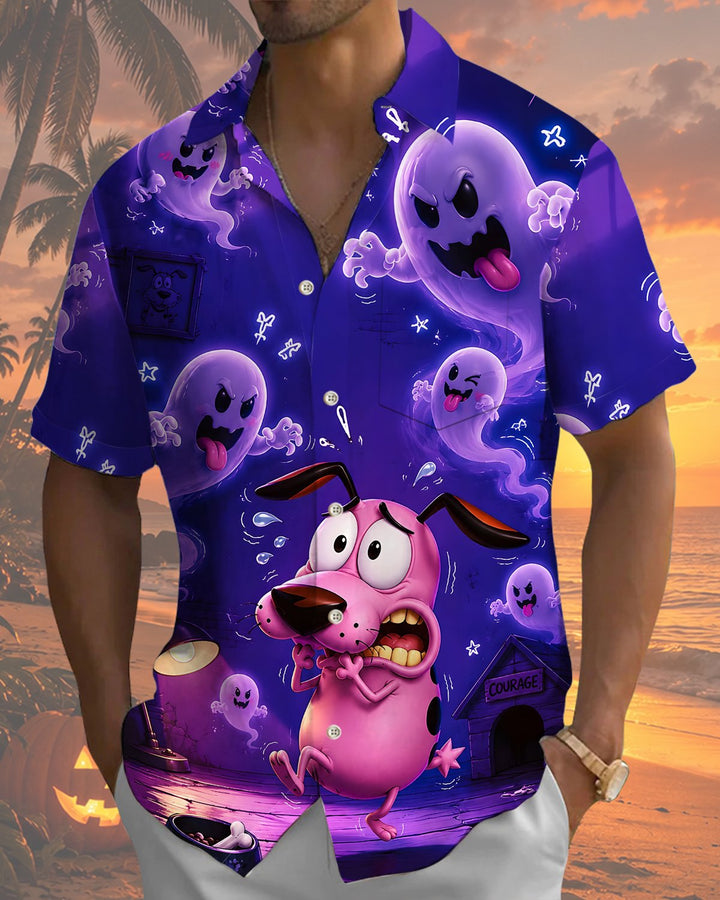 Alohadaddy® Holiday Halloween Graphic Print Button-Down Pocket Cardigan-Style Men&