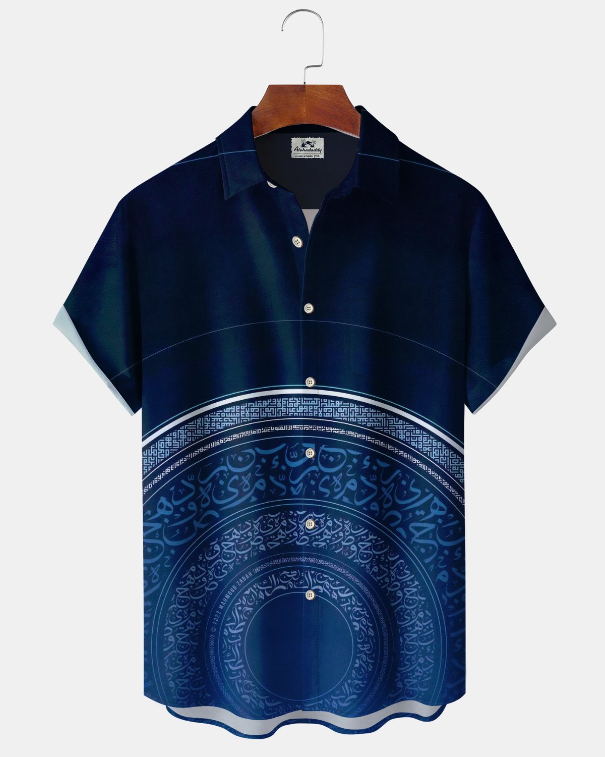 Alohadaddy® Men's Short-Sleeve Casual Shirt  Geometric Art Print Button-Front  Pocket  Cardigan Style