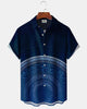 Alohadaddy® Men's Short-Sleeve Casual Shirt  Geometric Art Print Button-Front  Pocket  Cardigan Style