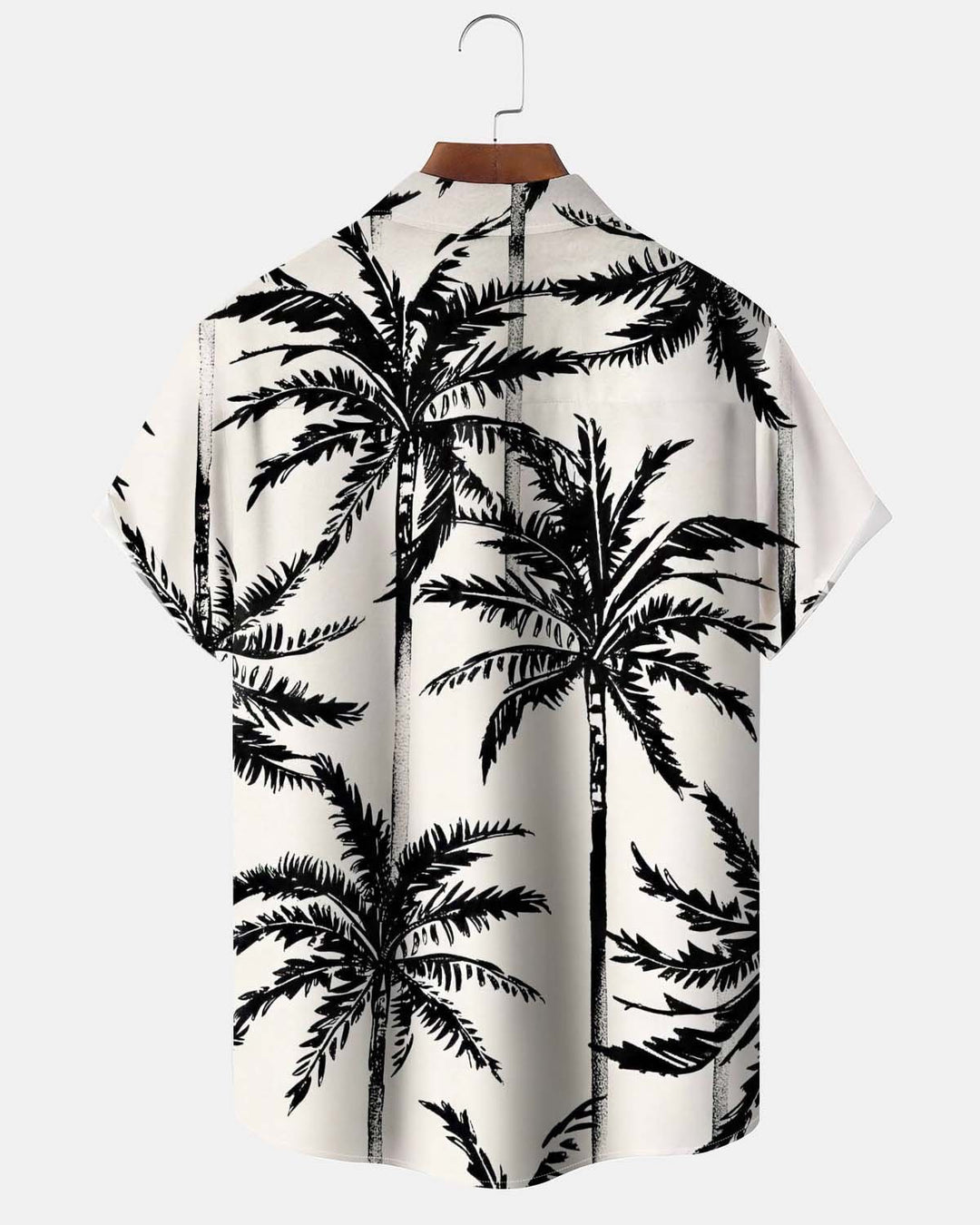 Alohadaddy® Men’s Short-Sleeve Button-Down Shirt with Hawaiian Palm Tree Print and Pocket