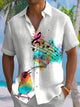 Camisa de manga corta con bolsillo abotonado para hombre con estampado de notas musicales hawaianas de Alohadaddy