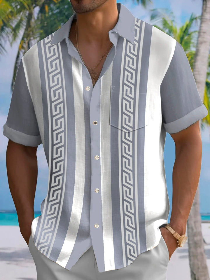 Alohadaddy Retro Geometric Graphics Baroque Palace Style Contrast Color 3D Print Men&