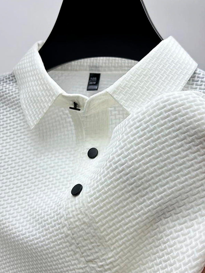 Camisa tipo polo con solapa abotonada de seersucker de secado rápido para hombre de Alohadaddy Retro Basics, tallas grandes