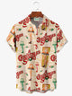 Camisa de manga corta con bolsillo y botones para hombre con estampado digital 3D de película navideña retro de Alohadaddy, talla grande y alta