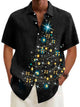 Camisa de manga corta con bolsillo abotonado y estampado navideño para hombre de Alohadaddy