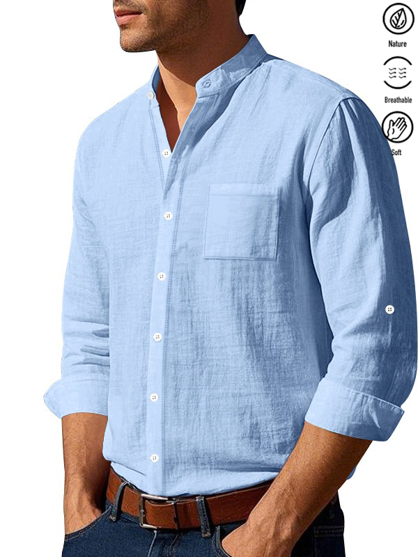 Alohadaddy® Basic Solid Color Cotton Linen Print Men&