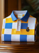 Alohadaddy® Men's Classic Contrast Colorblock Logo Business Button-Down Polo Shirt Big & Tall
