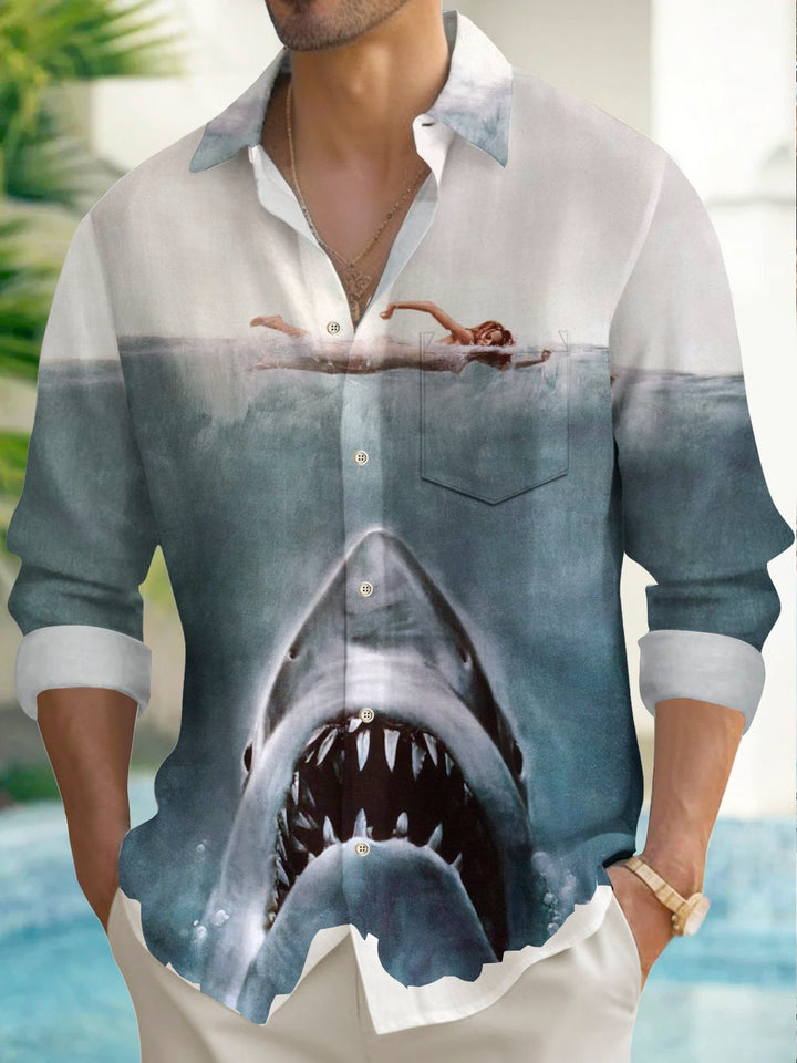 Alohadaddy® Retro Shark Print Men&