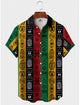 Alohadaddy® Men's Short-Sleeve Button-Down Shirt with Pocket Tribal Print