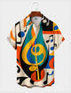 Alohadaddy® Men's Short-Sleeve Button-Down Shirt with Pocket Music Print