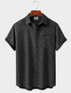 Alohadaddy® Men's Short-Sleeve Button-Down Shirt with Pocket Geometric Print