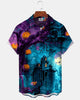Alohadaddy® Men's Short-Sleeve Button-Down Shirt with Pocket Halloween Print
