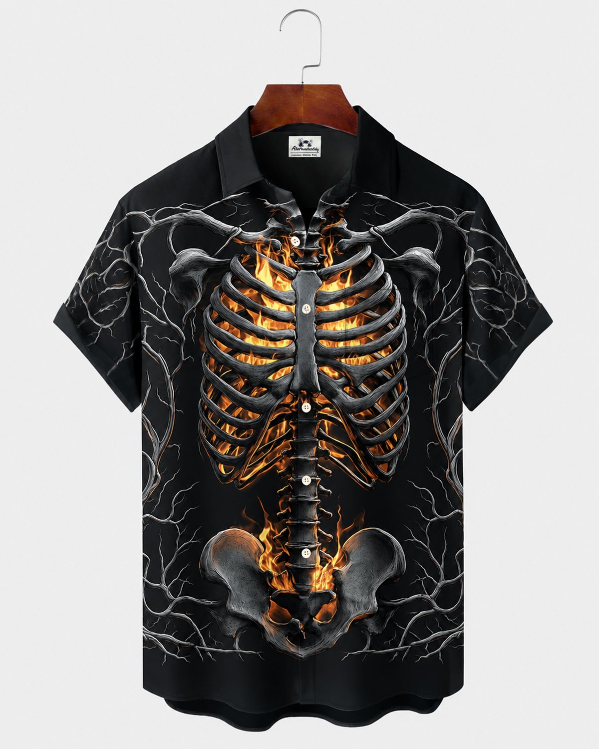Alohadaddy® Men's Short-Sleeve Button-Down Shirt with Pocket Halloween Print
