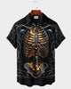 Alohadaddy® Men's Short-Sleeve Button-Down Shirt with Pocket Halloween Print
