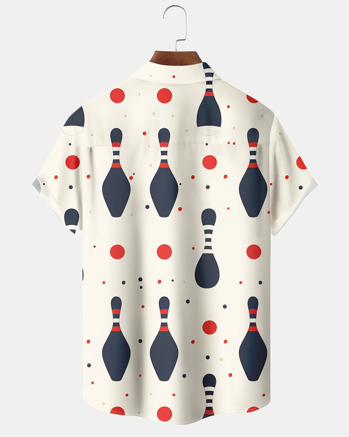 Alohadaddy® Casual Polka Dot Bowling Print Men&