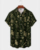 Alohadaddy® Men's Short-Sleeve Button-Down Shirt with Pocket Halloween Print