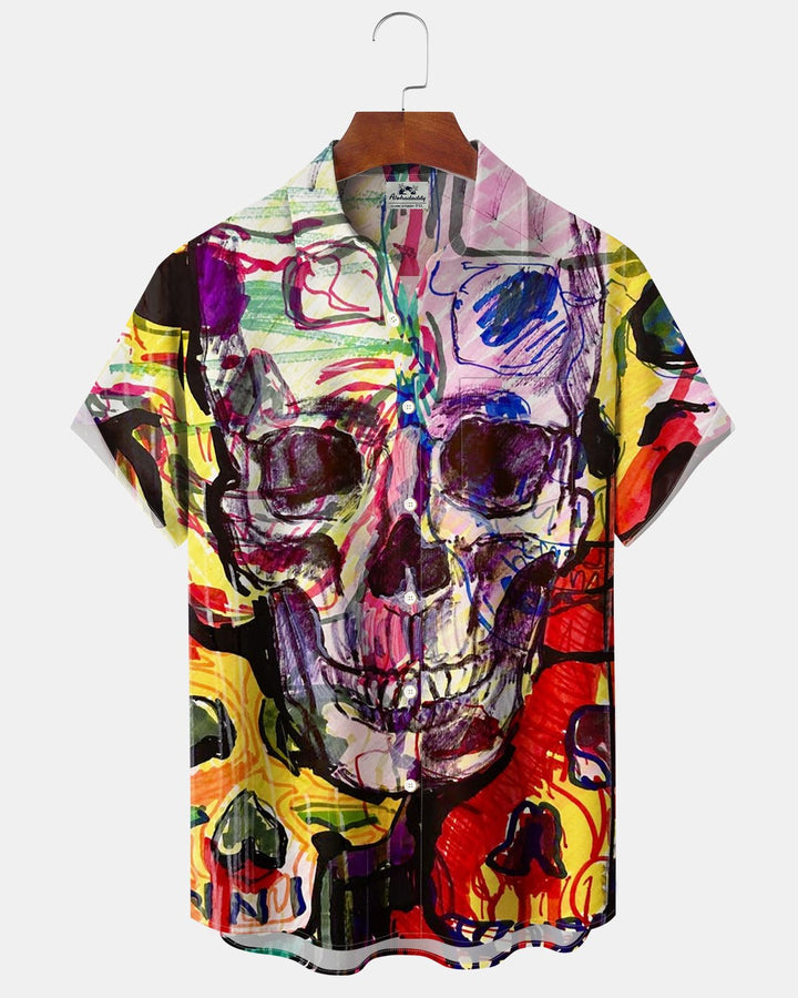 Alohadaddy® Abstract Art Skull Graffiti Men&
