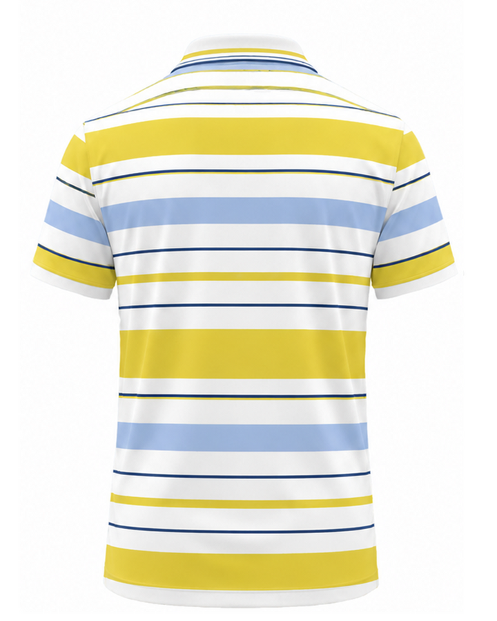 Men’s Basic Casual stripe Retro Print Button Down Polo Short-Sleeve Big &amp; Tall