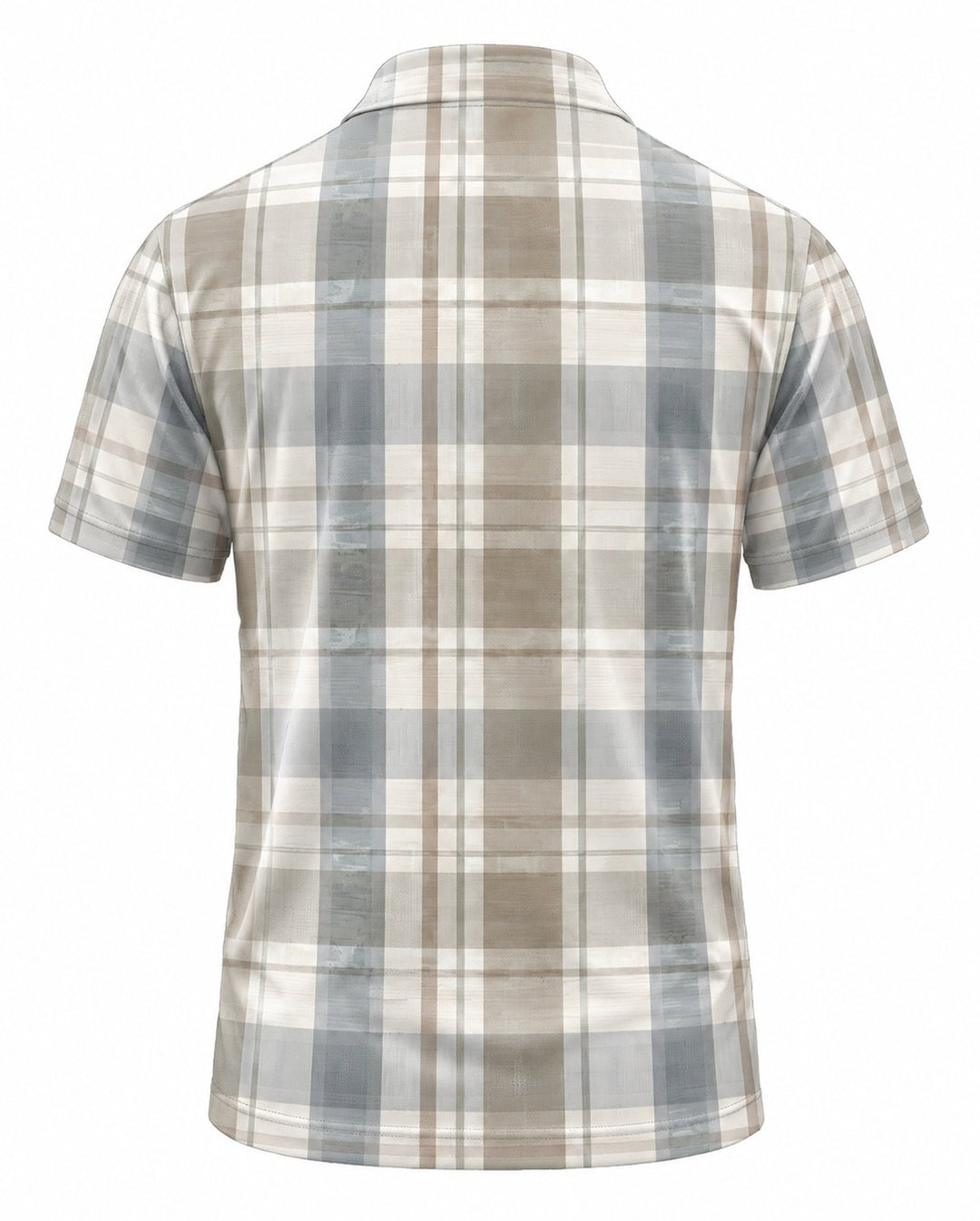 Men’s Basic Casual Checkered pattern Retro Print Button Down Polo Short-Sleeve Big &amp; Tall