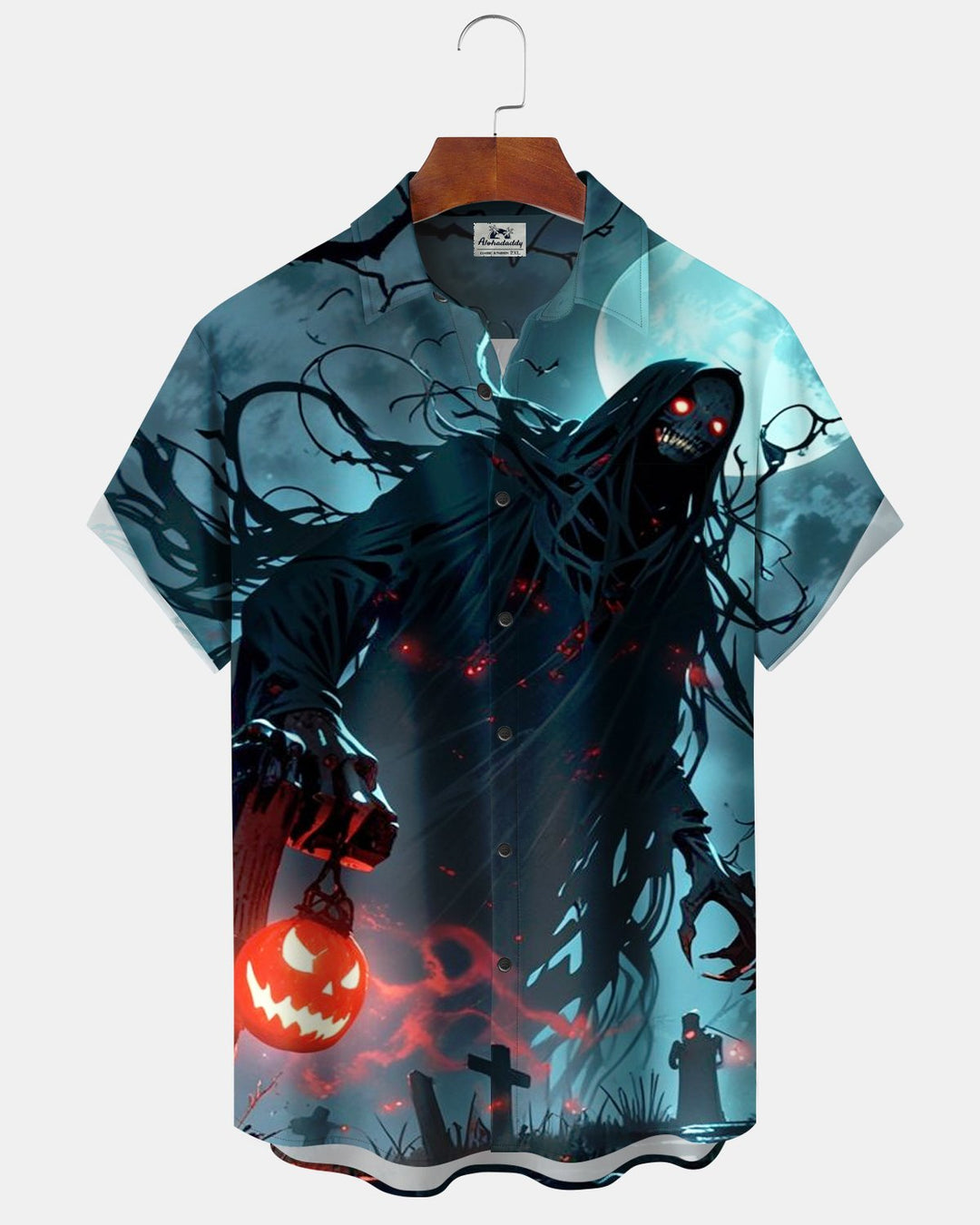 Alohadaddy® Halloween Skull and Pumpkin Print Men&