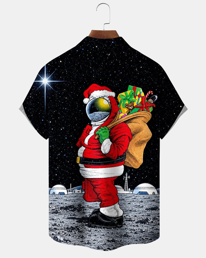 Alohadaddy® Holiday Christmas Space Santa Claus Gift Print Men&