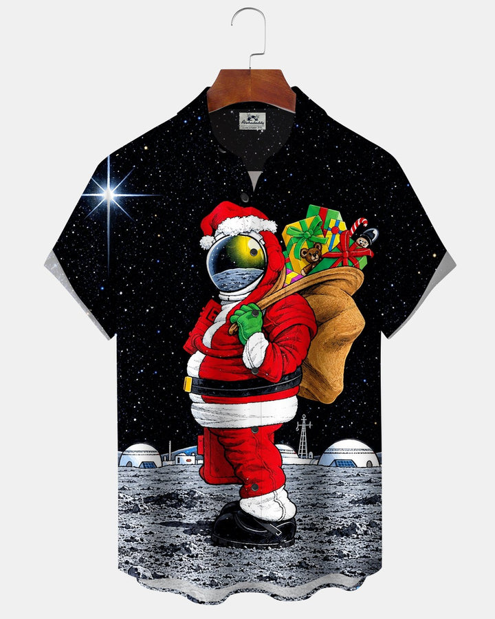Alohadaddy® Holiday Christmas Space Santa Claus Gift Print Men&