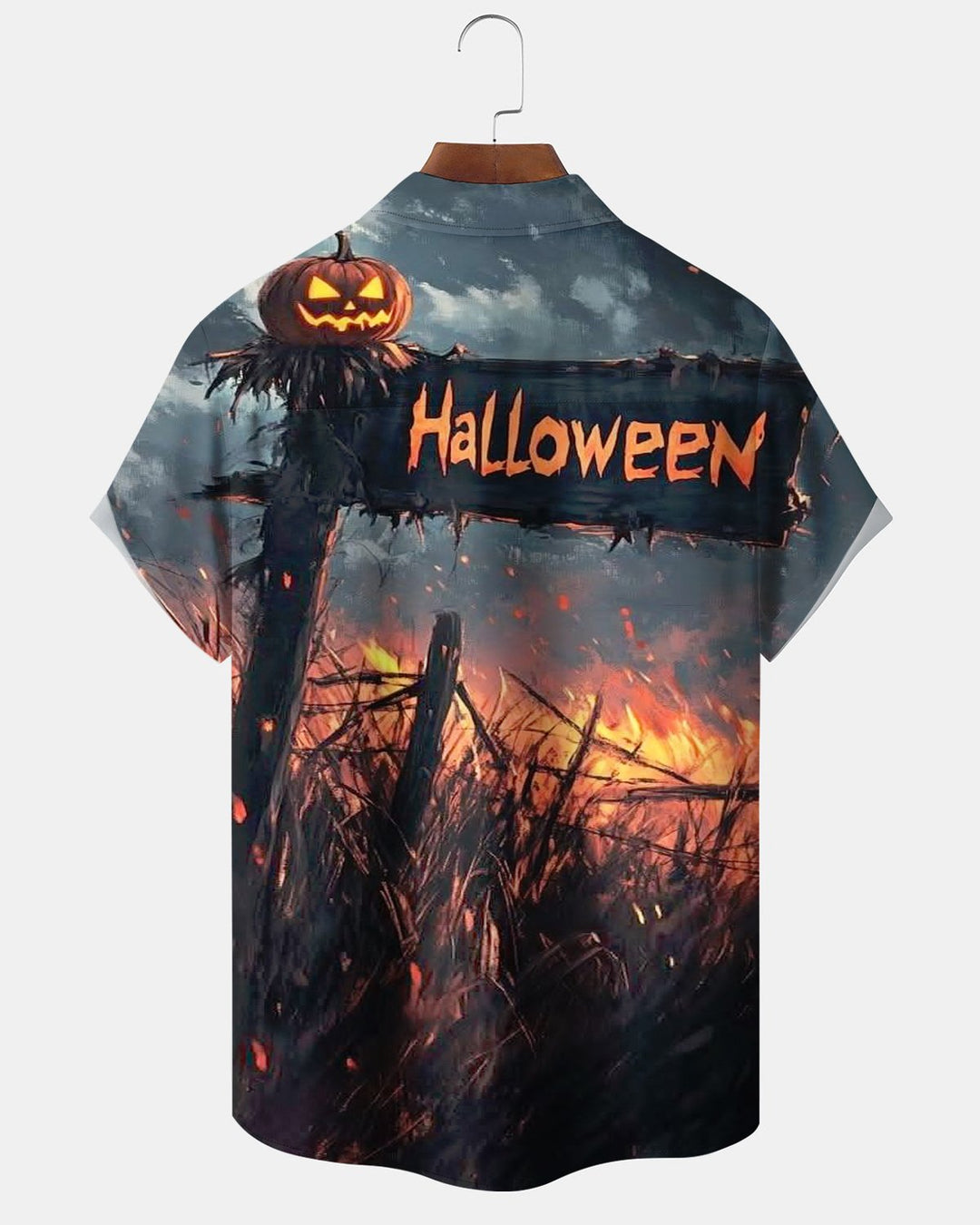 Alohadaddy® Halloween Sky Straw Pumpkin Wood Sign Print Men&