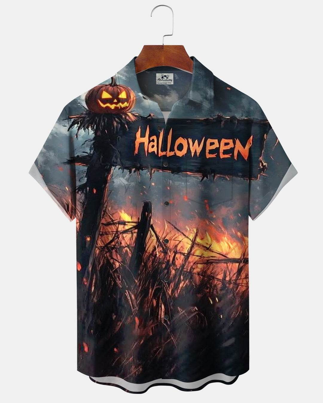 Alohadaddy® Halloween Sky Straw Pumpkin Wood Sign Print Men&