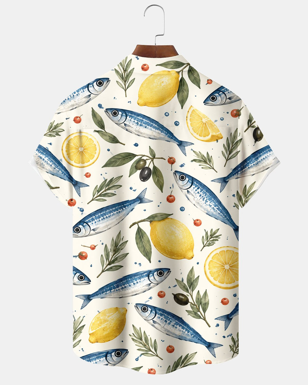 Alohadaddy® Casual Fish and Lemon Fresh Print Men&